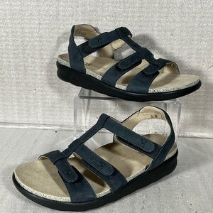 SAS Sorrento - T-Strap Sandal Nero (Blue) Color Size 6W
